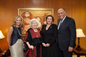 Deborah Lehr, Dr. Barbara Mertz, Mrs. Shoukry, Ambassador Shoukry