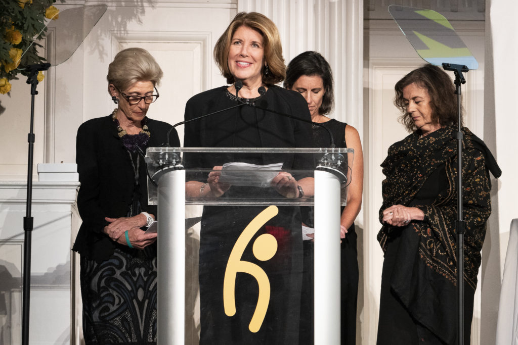 Sherri Westin, President of Global Impact and Philanthropy for Sesame Workshop, accepting the award.